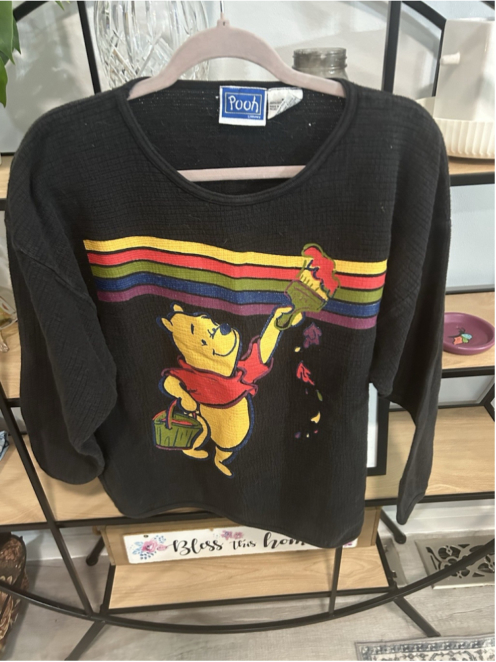 Vintage Pooh Bear Long Sleeve Shirt M/L Womans Winnie The Pooh